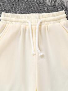 Young Boy Letter Print Short Sleeve T-Shirt And Shorts Set