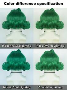 Heat-Resistant Long Wavy Green Cosplay Wig For Autumn Festival, St.Patrick's Day Wig, Carnivals & Comic Conventions - Rose Net Cap