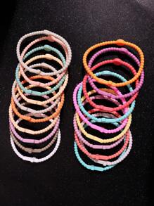 Set de 10 piezas de brazaletes elásticos de silicona multicolor personalizados de moda para hombres, joyería para deportes al aire libre