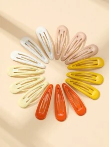 15 piezas Nuevos pasadores de pelo con forma de gota de agua, pinzas para flequillo de color caramelo, pinzas de garra, pasadores de pelo, artículos escolares