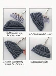 1 件装多功能超细纤维清洁拖把头套 宽松扫帚套 家用扫地吸水拖把头套 扫帚布 软毛拖把套 适用于客厅、卧室、浴室、地板和家具