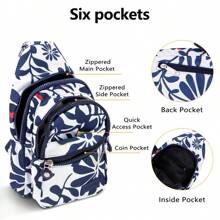 Women's Crossbody Bag, Large Capacity Korean Fashion Versatile Printed Small Bag, Chest Bag, Casual Travel Shoulder Bag, Portable Cloth Bag, Fashionable Korean Style Crossbody Bag, Backpack - Multicolor - View 2