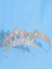 1 Stück elegante Strass-Barockkrone für Frauen, Braut-Haarzubehör, luxuriöse Krone geeignet für Bälle, Partys und Veranstaltungen von Frauen