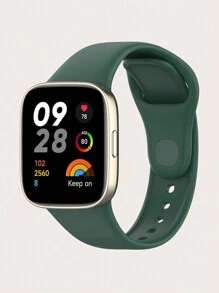 1pc Unisex Solid Color Silicone Watch Band, Compatible With Redmi Watch 3, Suitable For Daily Wear