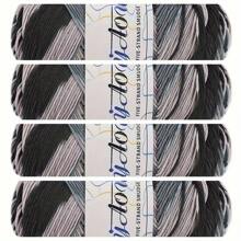 4 Ovillos de 5 cabos de Hilo de leche para bebé multicolor degradado, peso grueso para manualidades DIY como muñecas, bufandas, zapatos