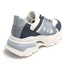 Fashionable Versatile Casual Everyday Thick Sole Sneakers - Blue - View 4