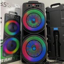 Portable Wireless Dual 8-Inch Speakers With Running Lights, Aperture With Microphone, High-Power Speaker, Outdoor Square Dance Karaoke Subwoofer, Outdoor Wireless Speaker, RGB Party Lighting, USB SD Card Reader, Remote Control - Perfect For Parties, DJs, Weddings, Conferences, Home Outdoor Sports - 升級版+麥克風 - 查看 3