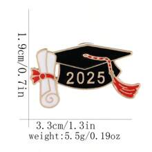 1 件 2025 毕业帽金属珐琅翻领别针，学生纪念礼物，圣诞节、新年、情人节节日礼物