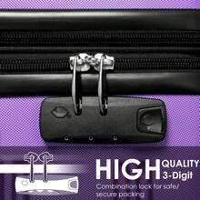 SET OF 3 ABS Hard Shell Travel Trolley Suitcase 4 Wheel Luggage Set Hand Luggage, 20,24,28 Inch (Purple) Travel Suitcase Suitcases Suit Case Durable Carry On Travel Luggage Carry On Suitcase Waterproof Winter Holiday Women Travel Essentials Suitcase Set Luggage Set - Multicolor - View 7