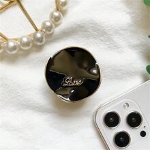 1 Pieza Soporte simple de metal para teléfono móvil con sensor avanzado, con AMOR, retráctil, estable y compatible con iPhone y Android. Regalo para cumpleaños, familia y amigos. Accesorios para teléfono, agarre y soporte para teléfono.