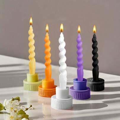 1 盒 2 支螺旋扭曲蜡烛，多种颜色可选，每支蜡烛燃烧 8 小时，无气味，不滴落，螺旋锥形蜡烛，家居装饰蜡烛，送给朋友、女士、冬季的礼物，可爱的蜡烛，适用于晚宴、婚礼、餐桌装饰、生日礼物、新年礼物