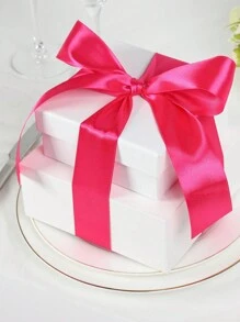 1 Roll 22meters, Hot Pink Packaging Ribbon Bow, Color Ribbon, Polyester Satin Ribbon, Gift Box Silk Ribbon, Jacquard Woven Ribbon - Hot Pink - View 6