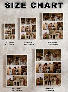 1 Pieza Impresión de fotos personalizadas en lienzo - Impresiones en lienzo con tus fotos en arte de pared personalizado para dormitorio, sala de estar, boda, mascota, familia, amor, pareja, amigo, imagen, foto, arte de pared enmarcado, suministros de regalo de Navidad - Fotos-6 - Ver 5