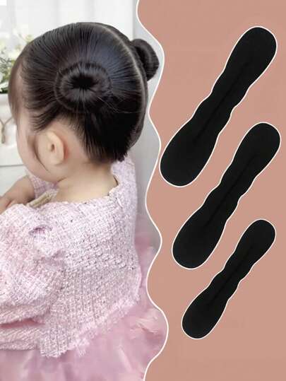 3pcs/Set Soft Sponge Hair Bun Maker, Classic Hair Styling Tool For Buns, Ponytails, Messy Buns, Suitable For Girls, Practical & Non-Damaging, Daily Use