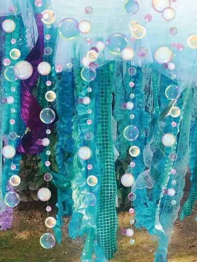 2 PEÇAS Guirlandas de Bolhas Subaquáticas, Faixas Penduradas para Festa de Aniversário com Tema de Sereia, Decorações e Suprimentos