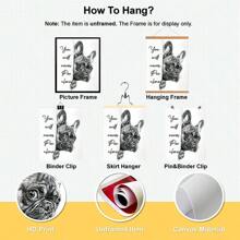 1pc/Set Funny Black & White French Bulldog Posters Print, - Humorous Bathroom Decor- 'You'll Never Pee Alone' Wall Arts Decor For Home & Office, Perfect Gift For Dog Lovers,Wall Decoration Gift,No Frames Include - Black and White - View 11