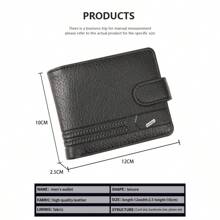Portofel bărbătesc 1 buc, negru/cafea/maro, portofel/birou scurt, potrivit pentru adolescenți, casual, activități în aer liber, sport, călătorii, absolvire, cadouri de ziua de naștere, accesorii vestimentare formale/de afaceri formale idei de Ziua Îndrăgostiților - A - Vizualizare 6