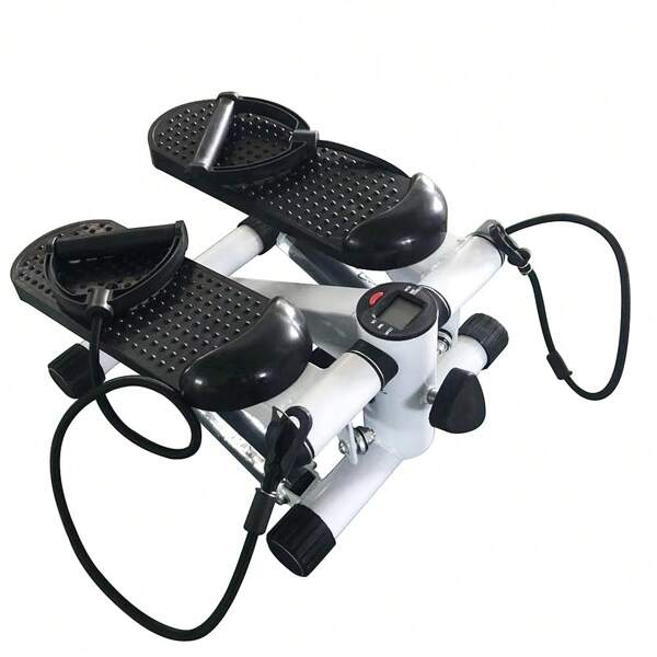 Stepper per la casa | Stepper oscillante su e giù con corde di alimentazione | Rullo da casa Stepper con display LCD | Dispositivo di allenamento 2 in 1 fino a 100 kg | Allenatore per gambe/braccia, esercizi di fitness a casa
