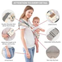 Baby Sling Carrier, Child Compact Hipseat One-Shoulder Carrier Portable Lightweight Baby Carrier Sling Hip Newborn To Toddler For Infants Carrying Up To 35 Lbs - camo - View 3