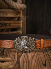 1件男士波西米亚西部牛仔风靴子，压花金属扣复古多色PU皮带，夏季、秋季、万圣节秋冬配饰，适合青少年、青年、男士，休闲、户外、运动、度假、毕业礼物、生日、日常穿着 - 如圖 - 查看 18