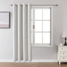 1pc/2pcs Blackout Curtains, Faux Linen Textured Curtains For Living Room, Bedroom, 100% Blackout Curtain Panels, Lightweight Thermal Insulated Drapes With Grommet Top, 84", 72", 63" Length, 2 Panels Set Available