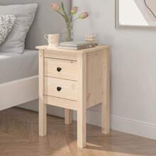 VidaXL Bedside Table 40x35x61.5 Cm Solid Pinewood