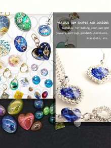 1 pièce Moule de coulée en résine pour bijoux, moule de coulée en silicone pour bijoux en pierres précieuses, convient pour la résine, la résine époxy DIY, les boucles d'oreilles, les pendentifs, la fabrication de bijoux (grande taille) - Blanc - Voir 3