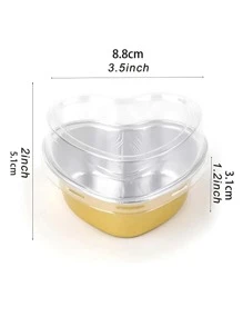 20pcs Reusable Aluminum Foil Baking Cups With Lids, Dessert Cups, Heat-Resistant Mini Cheesecake Cups, Suitable For Party, Wedding, Home Baking, Bakery - Multicolor - View 9