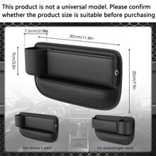 1/2 piezas Organizador de espacio entre asientos de coche con portavasos y orificio para cargar el teléfono, Bolsa de cuero para el espacio entre asientos, Relleno de espacio entre asientos de coche de cuero para gafas, teléfono, llaves y tarjetas - Multicolor - Ver 2