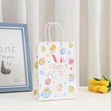 Happy Easter Paper Gift Bags Colorful Easter Egg Bunny Rabbit Chick Party Favor Bags With Handles Bags For Spring Birthday Supplies Easter Easter Decorations Easter Decor Easter Gifts Easter Bags