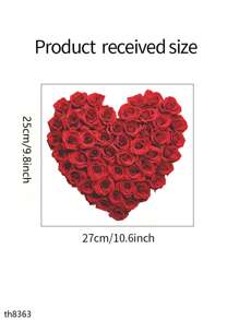 情人节装饰乙烯基贴花，情人节房间装饰墙贴，1 件情人节马桶贴纸，红心玫瑰花防水马桶盖水箱贴花，用于浴室水箱装饰