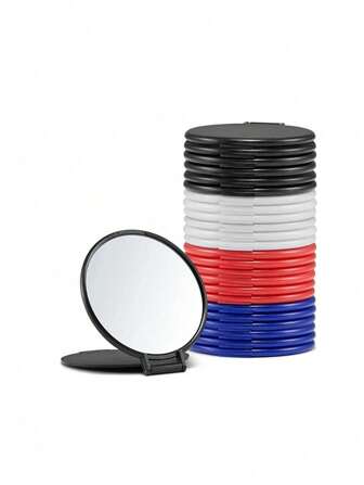 4 件装折叠口袋化妆镜，方便放入包中携带、旅行和化妆、迷你镜子、颜色随机最佳礼物