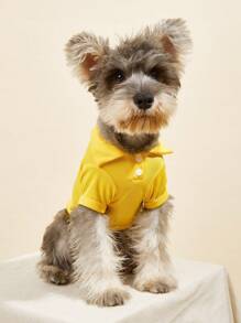 Áo sơ mi trơn cho thú cưng - Màu vàng - Xem 4