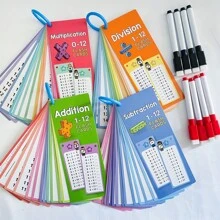 Lachilly Conjunto de Cartões de Aprendizagem de Matemática - 0-12 Adição Subtração Multiplicação Divisão Cartões Manipulativos de Matemática para Crianças, Treinamento de Matemática Auxiliares de Aprendizagem Jogos para Estudantes Cartão de Matemática Educacional Cartão Flash