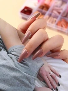 576 piezas de uñas postizas de ballet, uñas acrílicas falsas de unicolor de cobertura completa, diseño femenino simple, fácil de usar, opción ideal de manicura para mujeres, suministros de uñas