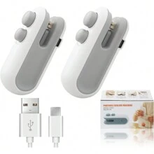هدايا عيد الميلاد، ختامة أكياس صغيرة، جديد 2024 شاحن USB قابل لإعادة الشحن 2 في 1، شاحن كيس 2 في 1 للحرارة والأختام، آلة إعادة ختم الأكياس الصغيرة لتخزين البقالة والخضر الطازجة، آلة ختم أكياس البلاستيك لتخزين الوجبات الخفيفة والحفاظ على طازجة، نوع 1