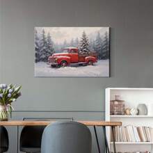 1pc Farmhouse Winter Wonderland Landscape Wall Art Christmas Canvas Poster Outdoor Holiday Decoration Rural Art Christmas Room Decoration Aesthetic  For Bedroom, Dining Room, Living Room, Office, Bathroom Kitchen, Home Decor, Framed, Ready To Hang