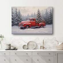 1pc Farmhouse Winter Wonderland Landscape Wall Art Christmas Canvas Poster Outdoor Holiday Decoration Rural Art Christmas Room Decoration Aesthetic  For Bedroom, Dining Room, Living Room, Office, Bathroom Kitchen, Home Decor, Framed, Ready To Hang