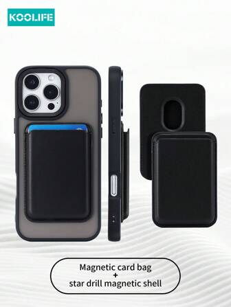 Koolife 1pc Magnetic Charging, Anti-Fall, Anti-Shock, Spray Oil Matte Texture Phone Protective Case, Personalized Mirror Frame Design With Large Camera Hole, PC+TPU Material, Compatible With Apple 17/17 Air/17 Pro Max/16/16pro/16plus/16promax/11/11pro/11promax/12/12pro/12promax/13/13pro/13promax/14/14plus/14pro/14promax/15/15pro/15plus/15promax And Galaxy S25Ultra/24Plus/23/Galaxy 22