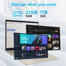 KurieTim Laptop Computer, 32GB DDR4 RAM 1TB SSD, 15.6 Inch Gaming Laptop With Quad-CoreN95(Up To 3.4GHz), FHD 1920 * 1200, 180 Angle Open, Metal Shell, 5G WiFi, USB3.2, Type_C, Webcam, Backlit Keyboard, Windows 11 Pro, Fingerprint Unlock, Rose Gold - 查看 2