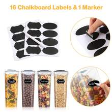 YASHE Cereal Storage Containers Set 4PCS (3.7L/125oz), Airtight Plastic Food Containers With Lids, Food Storage Containers For Kitchen Pantry Organization, With 16 Labels & 1 Marker - White - View 6