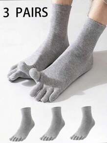 5pcs/3pcs Upgraded Toe Socks Series For Men, Anti-Bacterial & Odor-Resistant Business Socks, Suitable For Sports, Men And Women, Warm, Comfortable, Casual, Extra Stretch, Soft Sole, Thick, Breathable, Odor Control, Mid-Calf, Suitable For Daily Life And Glacier Sports
