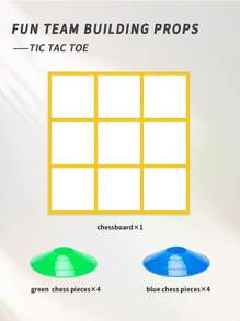 Fun Team Building Props- Tic Tac Toe Game Outdoor, Portable Tic Tac Toe Toss Game With 8 Chess Pieces, For Outdoor Lawn Yard Backyard Carnival Field Team Work Game Props(For Adult Only) - Multicolor - View 18