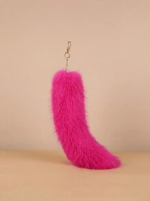 Cute 1pc Fox Tail Design Car Keychain Suitable For Daily Use Gift