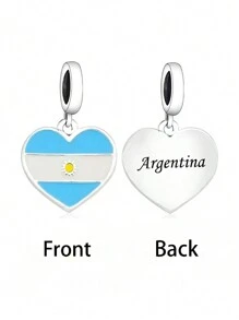 1pc Fashion Blue & White Greece Flag Heart Beaded Pendant, "Sun Of May" Blue & White Argentina Flag Pendant, Green Heart Yellow Rhombus Blue Armillary Sphere Brazil Flag Charm, Red White Blue USA Flag Pendant, Yellow Blue Red Colombia Pendant, Yellow Blue Red 5-Pointed Star Flag Charm, Red Blue White USA Flag & Map Pendant Gift, USA Flag & Eagle Pendant Gift
