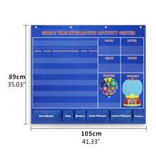 (1 Set) Interactive Educational Calendar, Weather, Color, Shape, Letter, Rhyme Word Learning Center, 105*89CM - Multicolor - View 2