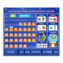 (1 Set) Interactive Educational Calendar, Weather, Color, Shape, Letter, Rhyme Word Learning Center, 105*89CM - Multicolor - View 11