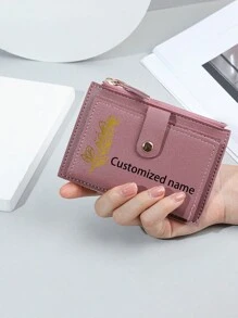 1 pièce Portefeuille et porte-cartes pour dames avec motif et nom personnalisés, style mignon, mature, de femme de bureau, porte-monnaie. Cadeau de Noël, de Pâques, de Saint-Valentin parfait pour la petite amie. Sacs et portefeuilles pour femmes