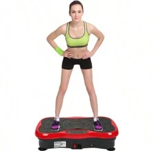Placa vibratoria mariposa - fitness - 10 programas - con altavoz USB - negro rojo - Ver 4