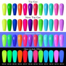 12pcs Fluorescent Glow-In-The-Dark Nail Polish Set, Vibrant UV/LED Removable Gel Nail Polish, Long-Lasting Manicure, Suitable For Music Festivals Nails - Multicolor - View 3